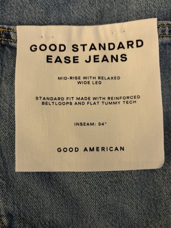 Good American Women’s Good Standard Ease Mid Rise Relaxed Leg Jeans NWT Sz 16 - Picture 9 of 12